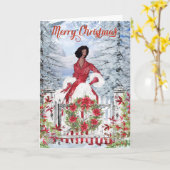 Afrikanische Amerikanerin Weihnachtskarte Karte (Gelbe Blume)