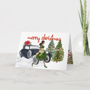 Afrikanische Amerikanerin Weihnachtskarte Karte