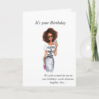 Afrikanische Amerikanerin zum Geburtstag Karte