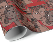 Afrikanische Amerikanerinnen Geschenkpapier (Rolleneckpunkt)