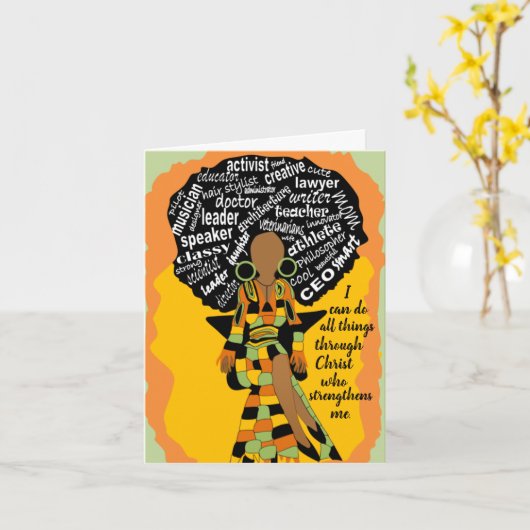 Afrikanische Amerikanerinnen Inspiration Geburtsta Karte (Gelbe Blume)