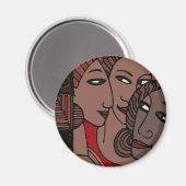 Afrikanische Amerikanerinnen Magnet (Vorderseite/Rückseite)