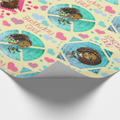 Afrikanische Amerikanerinnen mit Herz zum Geburtst Geschenkpapier (Ecke)