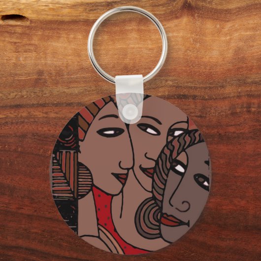 Afrikanische Amerikanerinnen Schlüsselanhänger (Vorderseite)