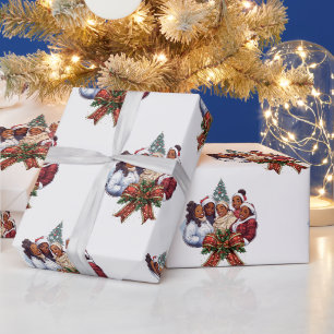 Afrikanische Amerikanerinnen - Weihnachten Geschenkpapier