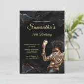 Afrikanische Amerikanerinnen zum Geburtstag Einladung (Stehend Vorderseite)