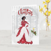 Afrikanische Amerikanisch-Moderne Weihnachtskarte Karte (Gelbe Blume)