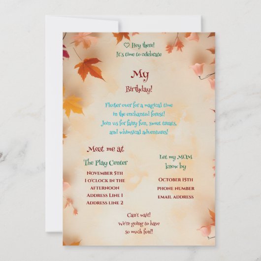 Afrikanische Amerikanisch-verzauberte Fairy Birthd Einladung (Rückseite)