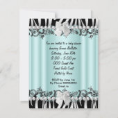 Afrikanische amerikanische Babydusche Zebra Boy od Einladung (Rückseite)