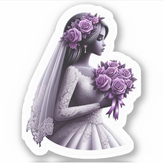 Afrikanische Amerikanische Brille mit Lila Bouquet Aufkleber (Vorderseite)