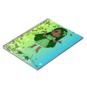 Afrikanische amerikanische Dame Lime Notebook Notizblock (Linke Seite)