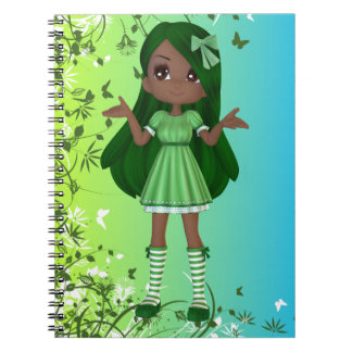 Afrikanische amerikanische Dame Lime Notebook Notizblock
