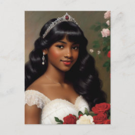 Afrikanische amerikanische Debutante-Rose Art Postkarte