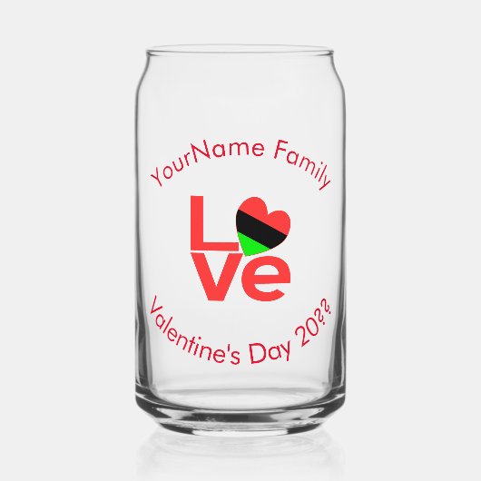 Afrikanische Amerikanische Diaspora Rote LIEBE Per Dosenglas (Vorderseite)