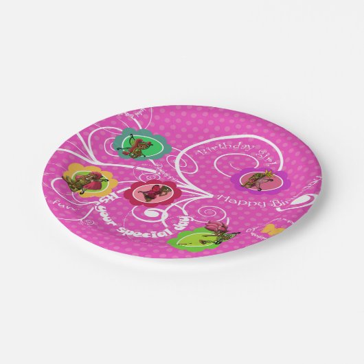 Afrikanische Amerikanische Fairies Geburtstag Pappteller (Schrägansicht)