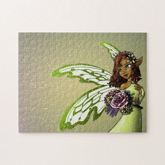 Afrikanische Amerikanische Fairy und Blume Puzzle (Horizontal)