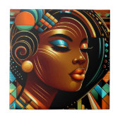 Afrikanische amerikanische Frauenkunst Fliese (Vorderseite)