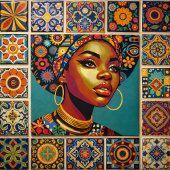 Afrikanische amerikanische Frauenkunst Fliese