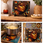 Afrikanische amerikanische Frauenkunst Fliese