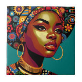 Afrikanische amerikanische Frauenkunst Fliese (Vorderseite)