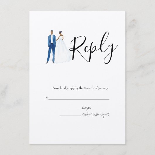 Afrikanische amerikanische illustrierte begleitkarte (Vorderseite)