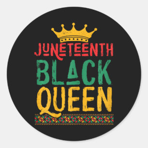 Afrikanische Amerikanische Juneteente Black Queen  Runder Aufkleber