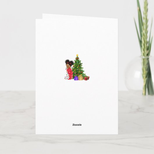 Afrikanische amerikanische Kinderweihnachtskarte Feiertagskarte (Rückseite)