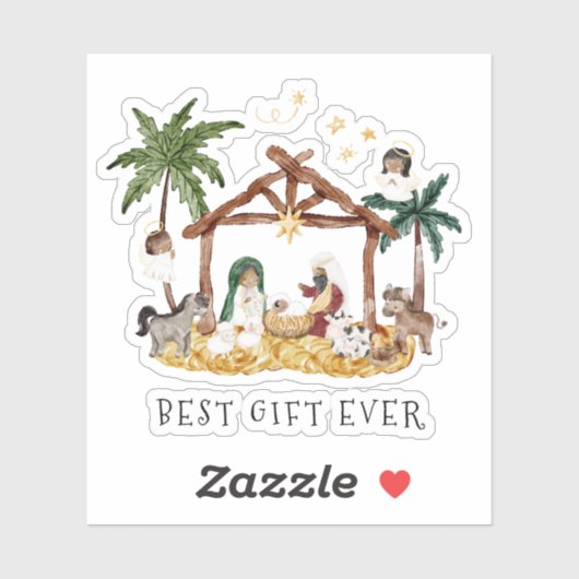 Afrikanische Amerikanische Krippe Weihnachten Aufkleber (Blatt)