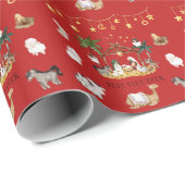 Afrikanische Amerikanische Krippe Weihnachten Geschenkpapier (Rolleneckpunkt)