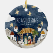 Afrikanische Amerikanische Krippe Weihnachten Keramik Ornament (Hinten)