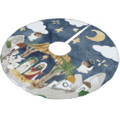 Afrikanische Amerikanische Krippe Weihnachten Polyester Weihnachtsbaumdecke (Schrägansicht)