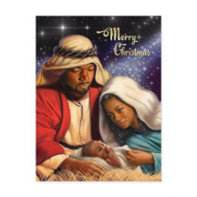 Afrikanische amerikanische Krippe Weihnachtskarten