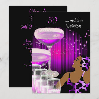 Afrikanische amerikanische Lady Fabulous 50 Geburt Einladung