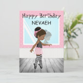 Afrikanische Amerikanische Mädchenkarte Einladung (Stehend Vorderseite)