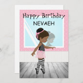 Afrikanische Amerikanische Mädchenkarte Einladung (Vorne/Hinten)