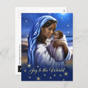 Afrikanische Amerikanische Madonna Weihnachtskarte Feiertagspostkarte