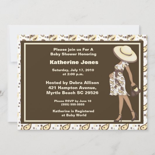 Afrikanische amerikanische Mama als Kinderduschein Einladung (Vorderseite)