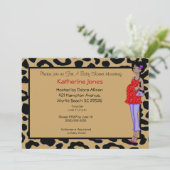 Afrikanische amerikanische Mama Kinderdusche Einla Einladung (Stehend Vorderseite)