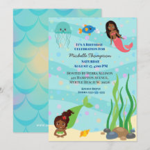 Afrikanische Amerikanische Mermaid Birthday Party