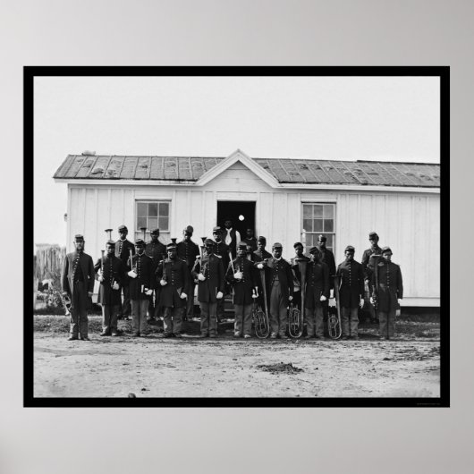 Afrikanische amerikanische Militärband 1865 Poster (Vorne)