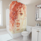 Afrikanische amerikanische Mode, Aquarellbilder. Duschvorhang (Beispiel)