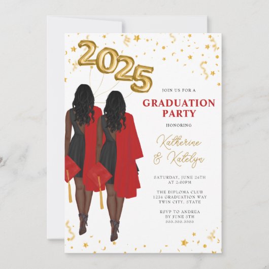 Afrikanische Amerikanische Partei der Doppelschulb Einladung (Vorderseite)