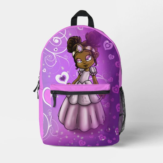 Afrikanische Amerikanische Prinzessin Bedruckter Rucksack (Vorderseite)