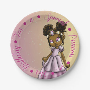 Afrikanische Amerikanische Prinzessin Birthday Pappteller