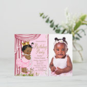 Afrikanische Amerikanische Prinzessin Birthday Par Einladung (Stehend Vorderseite)