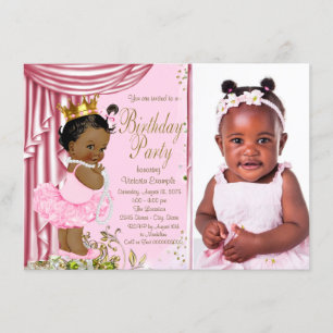 Afrikanische Amerikanische Prinzessin Birthday Par Einladung
