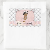 Afrikanische Amerikanische Prinzessin Blush Diamon Rechteckiger Aufkleber (Tasche)