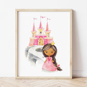 Afrikanische Amerikanische Prinzessin, Burg, Girl- Fotodruck