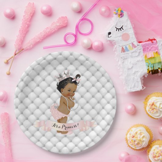 Afrikanische Amerikanische Prinzessin Diamonds Blu Pappteller (Party)