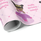 Afrikanische Amerikanische Prinzessin Niedlich Cus Geschenkpapier (Rolleneckpunkt)